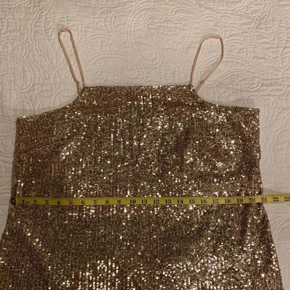 Ann Taylor Ethereal Gold Sequence Tank Cami Size Large - Picture 10 of 11